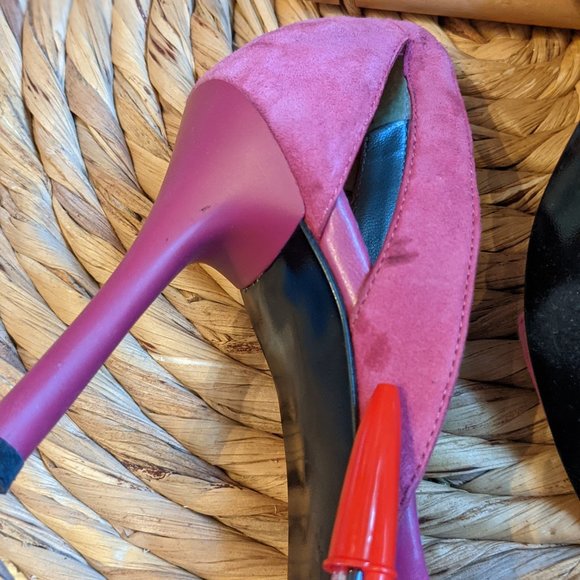 Used (W6.5) - BCBG PARIS Magenta Suede D'Orsay Sandal - Picture 8 of 10